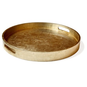 Plateaux de service décoratifs traditionnels faits à la main en laiton et aluminium, finis pour l'hôtellerie, la maison et la décoration de table - Product Image 4