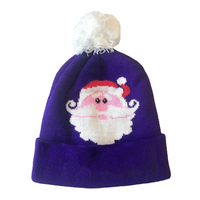 Ensemble de bonnets de Noël tricotés chauds d'hiver pour adultes, bicolores rouge et blanc, imperméables, à motif de dessin animé