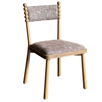Chaise de salle à manger commerciale rétro rembourrée en bois avec dossier bobine pour restaurant, café, bistrot, hôtel, mobilier Horeca et contractuel