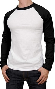 Men's White Red <b>Raglan</b> <b>Sleeve</b> <b>T</b>-<b>Shirt</b> O-Neck Regular Fit Smart Casual 100% Cotton Knitted Solid Color Pattern Contrast Trim - Product Image 6