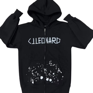 Sweat à capuche décontracté avec logo personnalisé pour hommes, streetwear tricoté à fermeture éclair en molleton de polyester 100% uni anti-boulochage pour l'hiver - Product Image 2