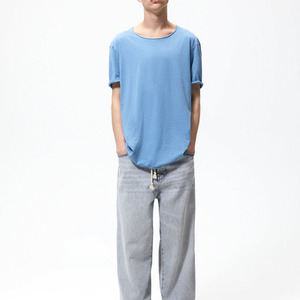 T-shirt ample avec encolure ronde et manches courtes en coton pour homme - Product Image 2