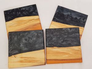 New American Style Wood And <b>Epoxy</b> Resin Coaster For Party <b>Table</b> Decoration Use Wooden Coaster With Premium Quality Cup Coaster - Product Image 4