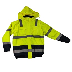 Chaqueta de Trabajo de Poliéster con Franjas Reflectantes OEM, Uniforme de Seguridad Industrial para Exteriores Clase 2 de Alta Visibilidad, Resistente con Múltiples Bolsillos - Product Image 5