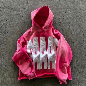 Sweat à capuche en détresse personnalisé de qualité supérieure pour hommes vente chaude fermeture éclair Street Wear coupe ample avec motif solide quantité minimale de commande bas - Product Image 5