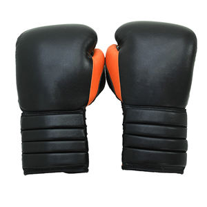 Custom Made 10oz Blue <b>Lace</b>-Up Boxing Gloves High Quality Adults Size Printed Pattern Synthetic Leather with Hand Grips - Product Image 3