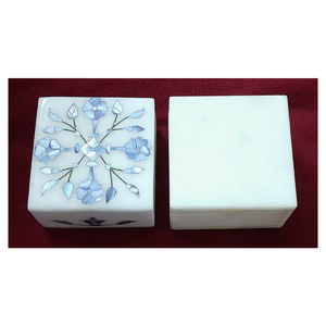 Boîte d'emballage de luxe en nacre bleue, coquille de marbre pour bijoux, taille personnalisée, forme rectangulaire, boîte incrustée de marbre, boîtes faites à la main - Product Image 1