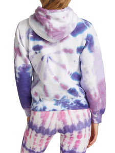 Sweat à capuche en polaire à manches longues pour femme, tie-dye, logo sur le devant, évacuation de l'humidité, protection solaire, course à pied, fitness en plein air - Product Image 5