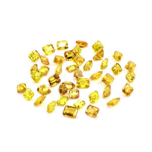 Pierres de saphir jaune naturel non traitées, taille brillant, matériau Alexandrite, couleur péridot, octogones calibrés, tailles 3x4mm 4x5mm - Product Image 2