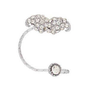 Urthn geométrico chapado en oro piedra austriaca Ear Cuff 1310412B con circón perla turquesa para fiestas y bodas - Product Image 1