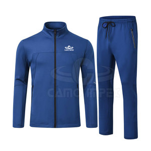 Survêtement à capuche confortable et tendance, fermeture éclair, design unique, 2 pièces, vêtements décontractés d'hiver, respirant, élégant, 100% coton - Product Image 1
