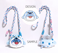 Jouets en peluche personnalisés pour la promotion en gros, sac à écouteurs en peluche mignon de 4 pouces avec clip pour téléphone, porte-monnaie en peluche pratique