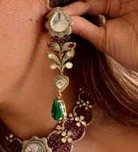 สร้อยคอเพชรโมอิสโพลิสซาไนท์แบบยังไม่ได้เจียระไนจากนักออกแบบชาวอินเดียชุดปาร์ตี้สำหรับเด็กผู้หญิงผู้หญิง - Product Image 3