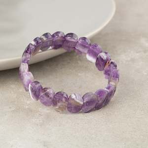 Bracelet en pierre naturelle d'améthyste à coupe large - Product Image 2