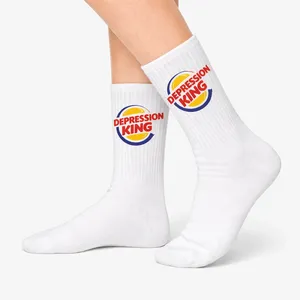 Chaussettes tricotées respirantes unisexe à motif King, style décontracté et sportif, taille unique, tissu durable pour usage quotidien, sac d'automne - Product Image 2