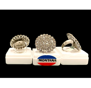 แหวนอัลลอยส่องแสงคุณภาพสูงพร้อมชุบทองและเงินสองโทนสำหรับผู้หญิงฝังเพชรอเมริกันพราว - Product Image 1