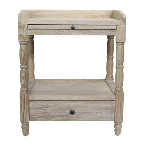 ตู้ข้างเตียงไม้มะม่วงสไตล์ยุโรปสมัยใหม่ ดีไซน์หรูหราแบบเรียบง่าย พับเก็บได้ 2 ลิ้นชัก เคลือบแลคเกอร์ - Product Image 1