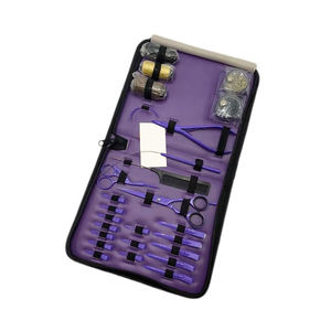 Kit de Herramientas para Extensiones de Cabello con Punta Negra Mate, con Gancho de Bucle, Cuentas para Extensiones de Cabello con Caja, Hilos, Agujas en Forma de C, Acero Inoxidable - Product Image 1