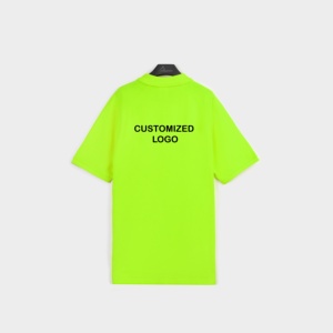 Camiseta Polo de Manga Corta Informal para Hombre, Color Verde Fluorescente, Cómoda y Transpirable, Diseño Personalizado, Prenda de Algodón Orgánico Puro. - Product Image 2
