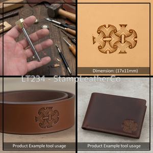 LT234 Tampon en cuir géométrique de style celtique 17x11mm (2/3 \ "X 7/16 \") pour l'artisanat du cuir - Product Image 1