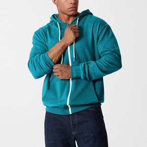 Sweat à capuche zippé 100% coton doublé, lavé à la pierre, imprimé numérique, broderie 3D - Product Image 3