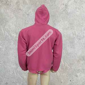 Sudadera con capucha de gran tamaño personalizada, sudaderas con capucha desgastadas rosas, tela de rizo francés, 100% algodón, bordado desgastado con cremallera completa de gran tamaño - Product Image 4
