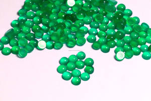 Lot de cabochons ronds en onyx vert du Brésil, pierre précieuse lisse polie taille 4mm - Product Image 3