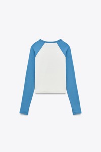 เสื้อครอปแขนยาวพิมพ์ลายโลโก้กราฟิกสำหรับผู้หญิงเสื้อครอปแฟชั่นติดหน้าจอออกแบบได้ตามต้องการทันสมัย - Product Image 2