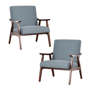 Chaise à accoudoirs en bois massif Chaises d'appoint de salon Chaises de canapé inclinables pour la maison Meubles de salon - Product Image 6