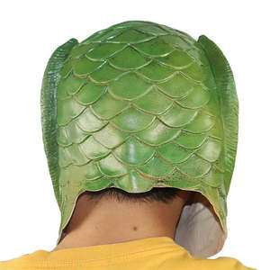 Máscara de Pez Verde Divertida para Cosplay, Máscara Facial de Plástico y Látex para Fiestas de Disfraces, Halloween y Festividades - Product Image 5