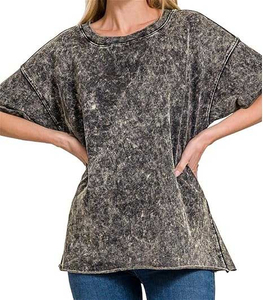 <b>Top</b> Quality Acid Wash T-Shirts for Women <b>Short</b> <b>Sleeve</b> <b>Ladies</b> T-Shirts Wholesale Supplier from Pakistan in wholesale price - Product Image 2