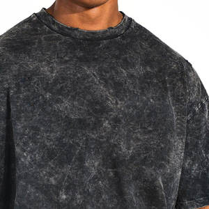 เสื้อยืดสำหรับผู้ชายทรงโอเวอร์ไซส์ซักได้สำหรับผู้ชายเสื้อยืดซักแบบเป็นกรดขนาดใหญ่พิเศษพิมพ์โลโก้ได้ตามต้องการ - Product Image 3