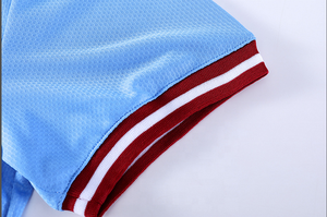 Uniforme de fútbol personalizado en blanco para hombre, uniformes de fútbol de poliéster azul cielo, camisetas, uniforme de fútbol Unisex con logotipo personalizado - Product Image 4