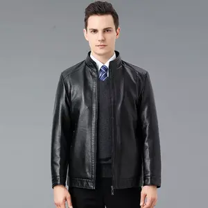 Material de cuero Mangas completas Ropa de calle Profesional Venta caliente Hombres Nuevo diseño Chaqueta de cuero para hombres - Product Image 2