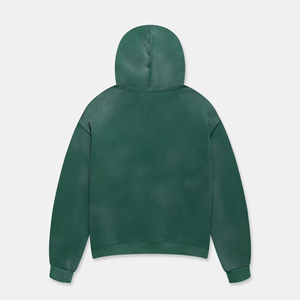 Haute qualité à la mode hommes lavage à l'acide sweats à capuche coton/polyester brodé Logo personnalisé imperméable respirant coupe ample automne - Product Image 2