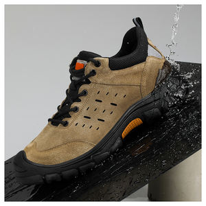 Mens נעלי בטיחות עור החלקה שמן החלקה עמיד כרייה תעשייתי מגפי פלדה נעליים - Product Image 4