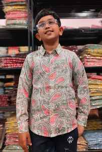 OEM garçons pur coton poche sur le devant col chemise confortable décontracté enfants formel mariage anniversaire pique-niques en gros Inde - Product Image 4