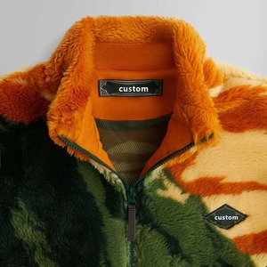Poliéster/algodón recubierto de cuello alto cremallera completa chaqueta de lana ropa deportiva frente al aire libre montaña invierno transpirable a prueba de viento - Product Image 3