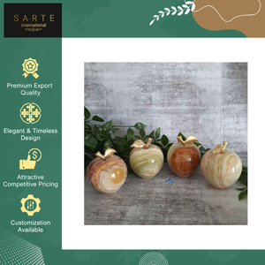 Wholesale Supply Best Quality Modern Handmade Customizable Stylish Engraved Apple Shape <b>Paper</b> Weights Table Decor Onyx Decor - Product Image 4