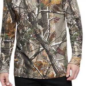 Camiseta de camuflaje Realtree para hombre, camiseta de manga corta con cuello redondo de algodón hilado en anillos 100%, camiseta transpirable de camuflaje para caza y exteriores - Product Image 5