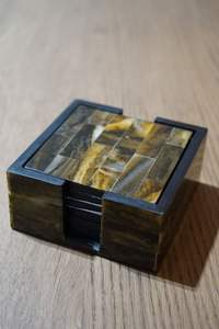 Popular Customized Square Horn <b>Coaster</b> Tabletop <b>Coaster</b> Sublimation Gradient <b>Cork</b> Antique Horn Anti Skid <b>Coasters</b> Pads - Product Image 2