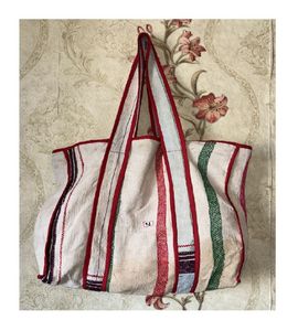 Haute qualité Vintage Kantha coton sac fourre-tout à la main grand décontracté femmes épaule plage Shopping bohème mode - Product Image 1