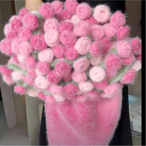 Manta de Color Degradado Rosa, Hilo de Lana Larga, Kit de Ganchillo Hecho a Mano, Regalo Perfecto para Novia - Product Image 2