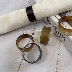 Servilleteros de Cuerno de Búfalo, Porta Servilletas Redondos para Hoteles de Lujo, Restaurantes y Mesas de Boda, Alta Calidad - Product Image 1