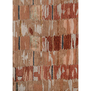 Alfombras Manchaha de Lana y Seda de Bambú Anudadas a Mano, Diseño de Parches Rojos y Naranjas para Uso Doméstico-Les-2884 - Product Image 3