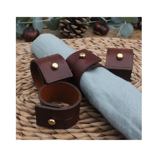 Handmade Leather Napkin Ring and for Dinner <b>Table</b> Decor <b>Wedding</b> Banquet Partyware and at best price - Product Image 3