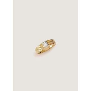Anillo Solis Emerald Diamond con diseño acanalado - Product Image 5