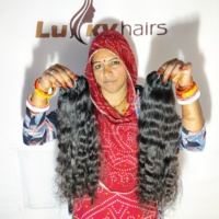 Machine Double Trame Donateur Unique Cheveux Humains Indiens Cuticule Aligné Brut Ondulé En Gros Faisceau Ondulé Styles De Vague D'eau Extensions Vierges