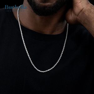 Gran oferta, cadena de cuerda de moissanita de 3mm de 925 chapada en oro y plata de 14 quilates para hombres, collares Premium - Product Image 1