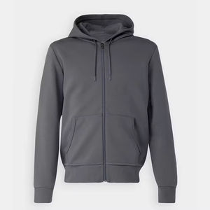 เสื้อฮู้ดดี้ผ้าฝ้ายผสมแบบสวมหัว ซิปหน้า ทรงโอเวอร์ไซส์ สำหรับผู้ชาย สไตล์สตรีทแวร์ ให้ความอบอุ่น ผลิตแบบขายส่ง รับผลิตตามแบบ - Product Image 5